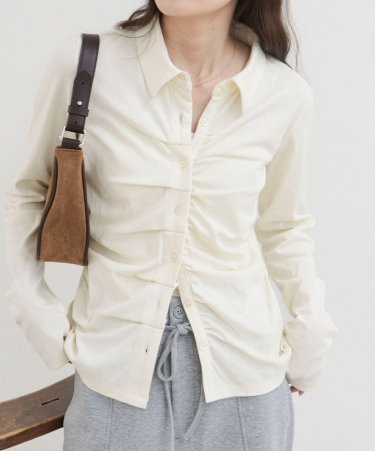 ［FREDY＆GLOSTER限定 TIME SALE！］フロントタックシャツカーディガン