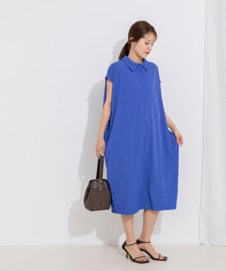 ［WEB限定 SPECIAL SALE！］ウォッシャブル襟付きコクーンワンピース