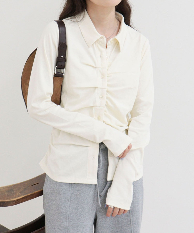 ［FREDY＆GLOSTER限定 TIME SALE！］フロントタックシャツカーディガン