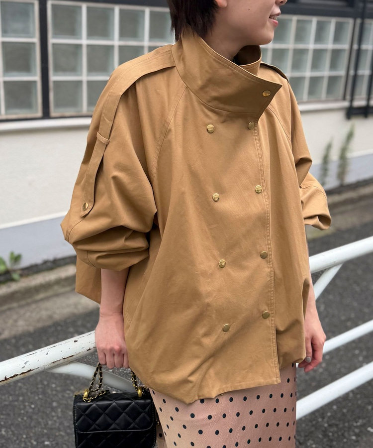 ショートトレンチスタンドカラーブルゾン