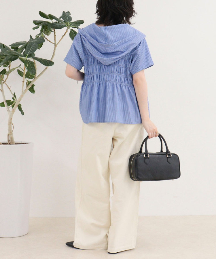 ［WEB限定 SPECIAL SALE！］シャーリングフーディシャツブラウス