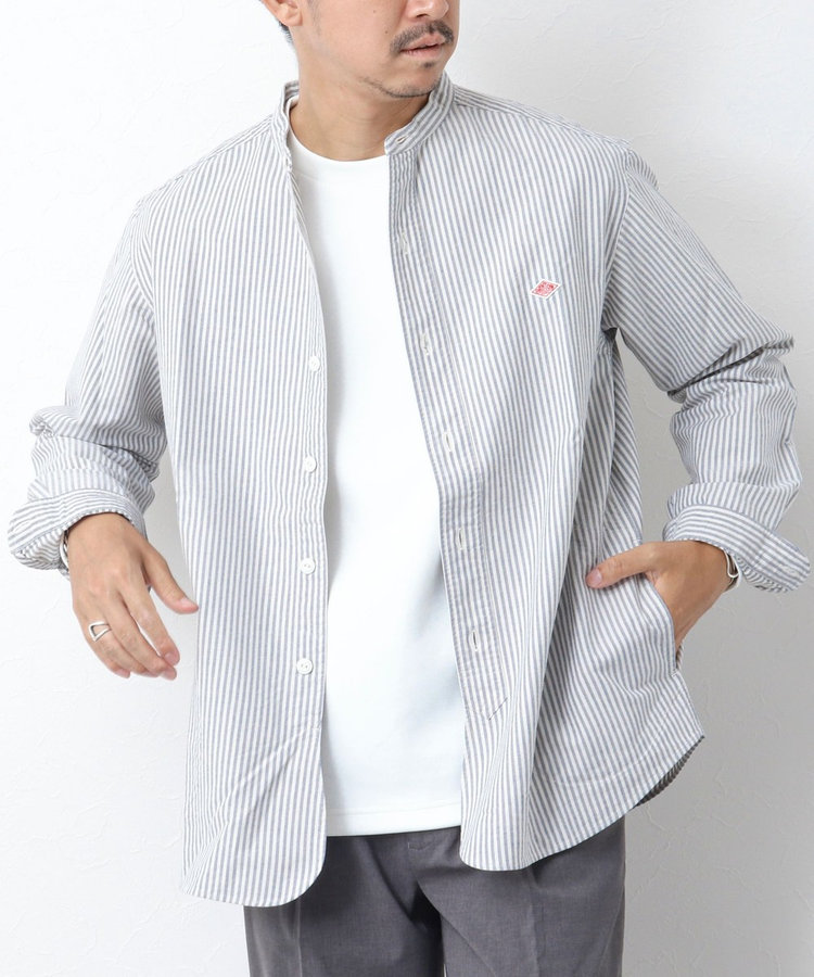 にししDANTON ノーカラーシャツ バンドカラーシャツ サイズ40 dt-b0279sox24n.jpg