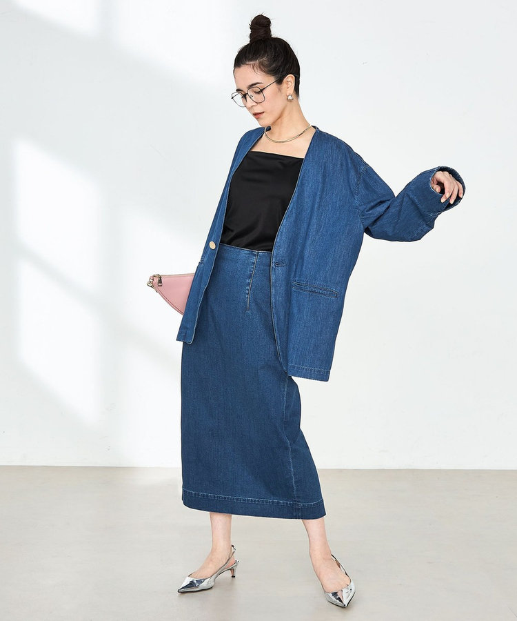 RM denim】スリットタイトデニムスカート（5-0038-1-06-001