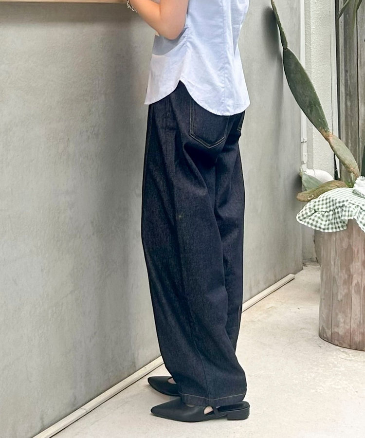 ライトオンス切替ワイドデニムパンツ