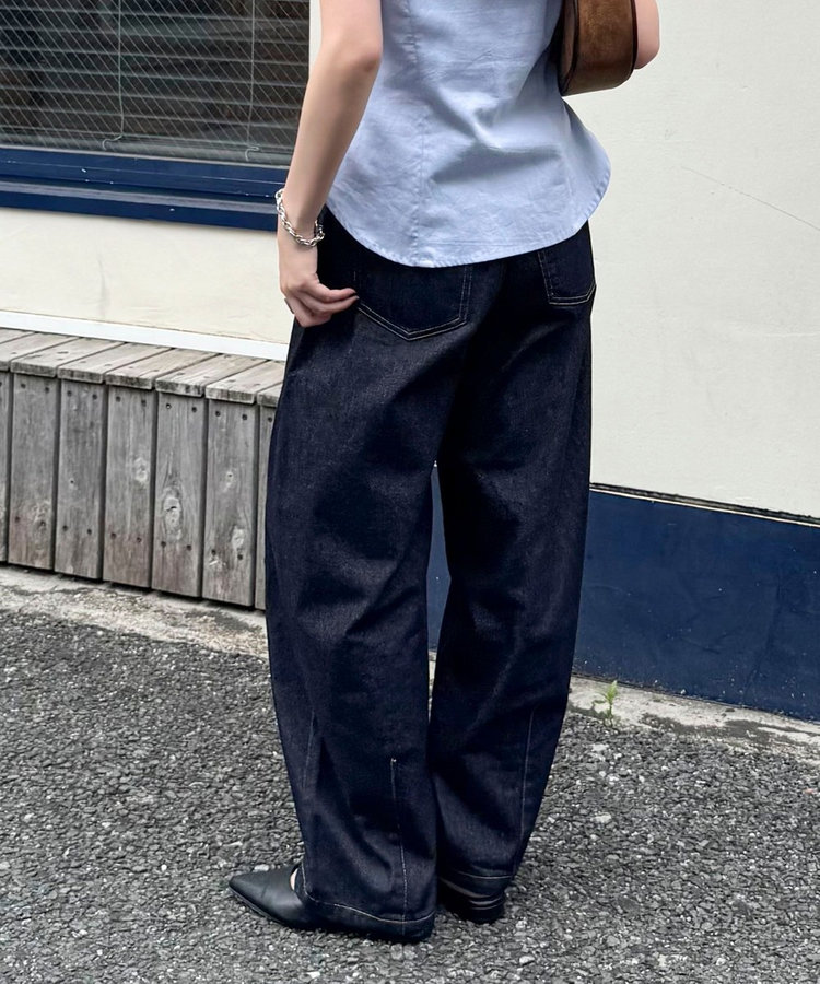 ライトオンス切替ワイドデニムパンツ