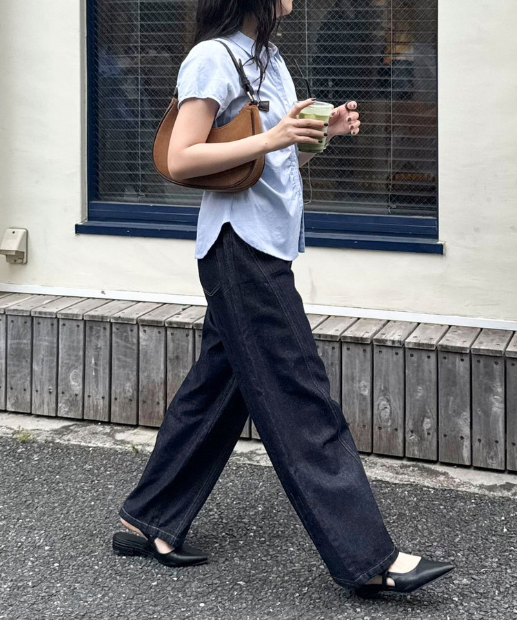 ライトオンス切替ワイドデニムパンツ