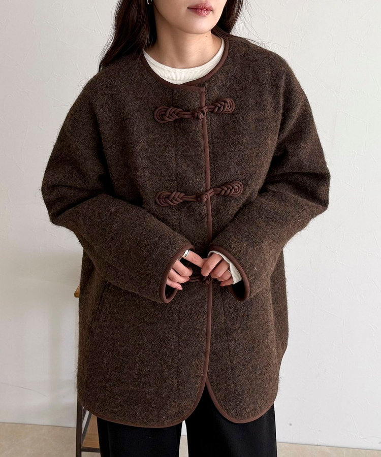 ［WEB限定 SPECIAL SALE！］圧縮ニットチャイナコート