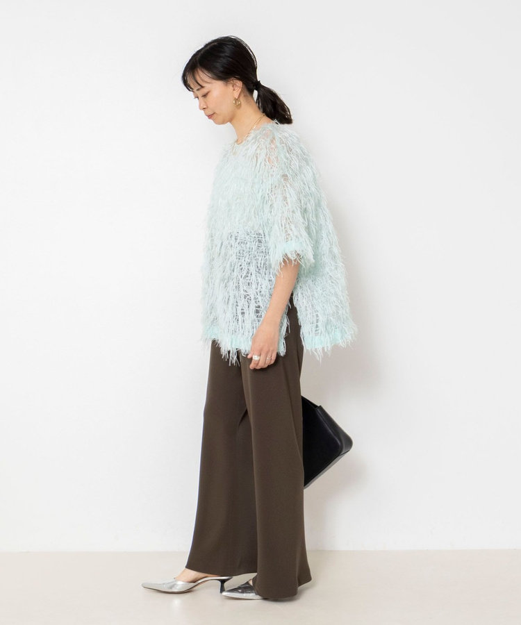 【NOLLEY’S mgr.松葉☆別注サイズ・一部WEB限定カラーアイテム】《セットアップ対応》ウォッシャブルツイルバイヤス美脚パンツ