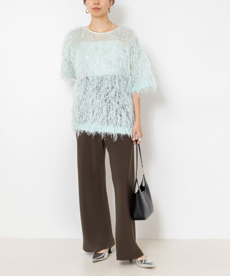 【NOLLEY’S mgr.松葉☆別注サイズ・一部WEB限定カラーアイテム】《セットアップ対応》ウォッシャブルツイルバイヤス美脚パンツ