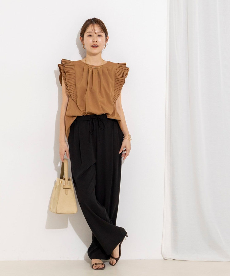 【WEB＆一部店舗限定カラー】《セットアップ対応》ジョーゼットイージーワイドパンツ