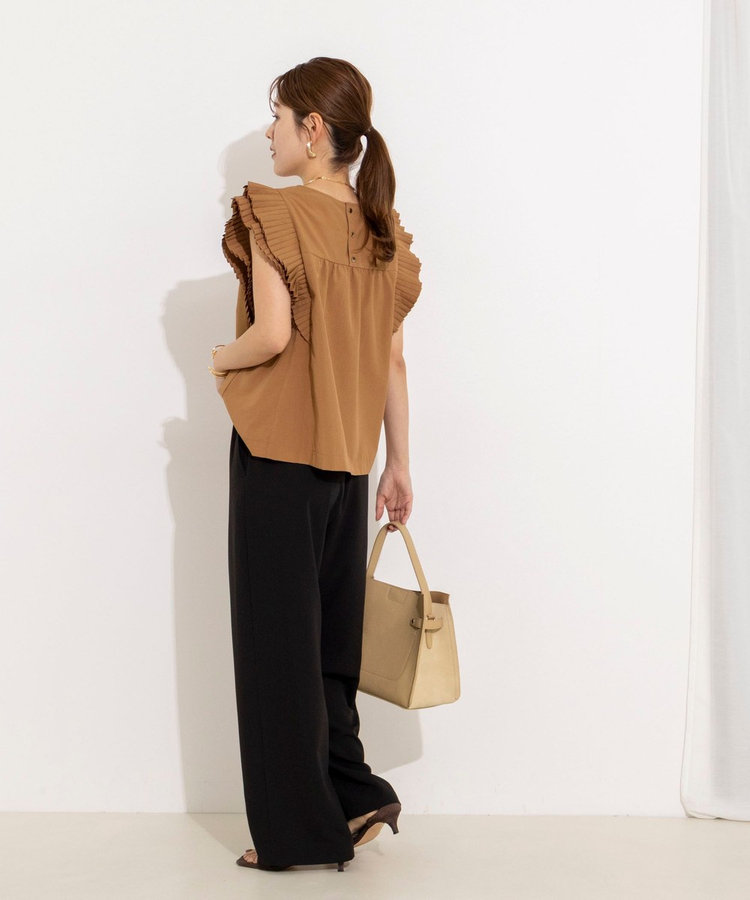 【WEB＆一部店舗限定カラー】《セットアップ対応》ジョーゼットイージーワイドパンツ
