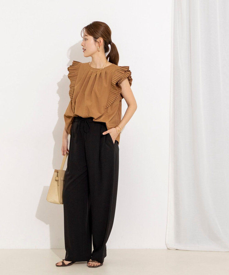 【WEB＆一部店舗限定カラー】《セットアップ対応》ジョーゼットイージーワイドパンツ