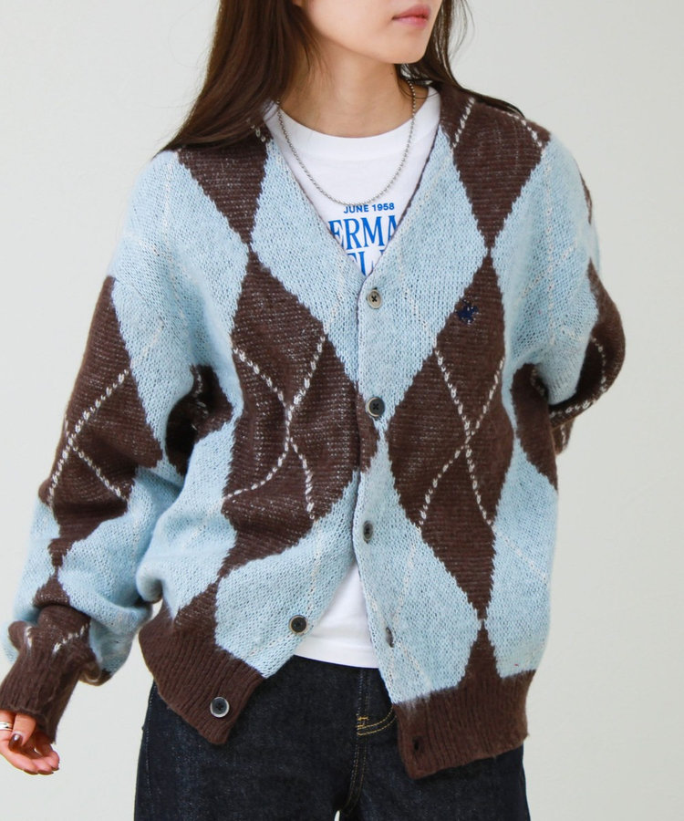 【実績品番/UNISEX】【BHPC】モヘヤタッチニットカーディガン