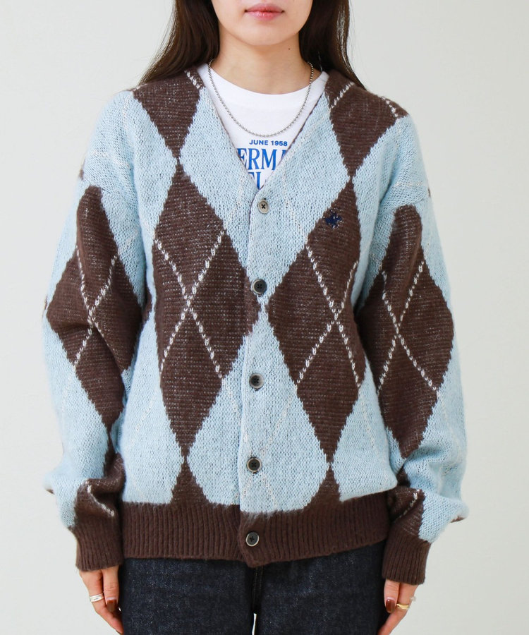 【実績品番/UNISEX】【BHPC】モヘヤタッチニットカーディガン