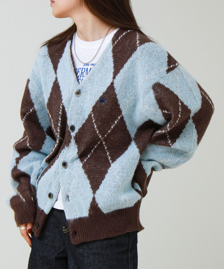 【実績品番/UNISEX】【BHPC】モヘヤタッチニットカーディガン