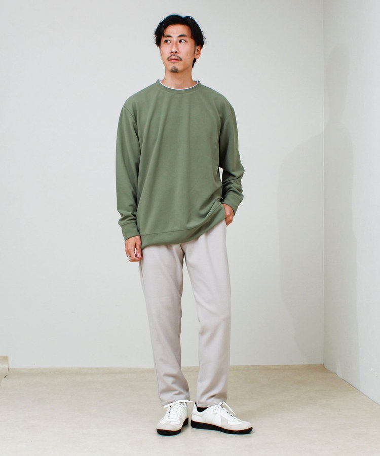 【1枚で完結】カルゼジョーゼットフェイクレイヤーロングスリーブT ロンT