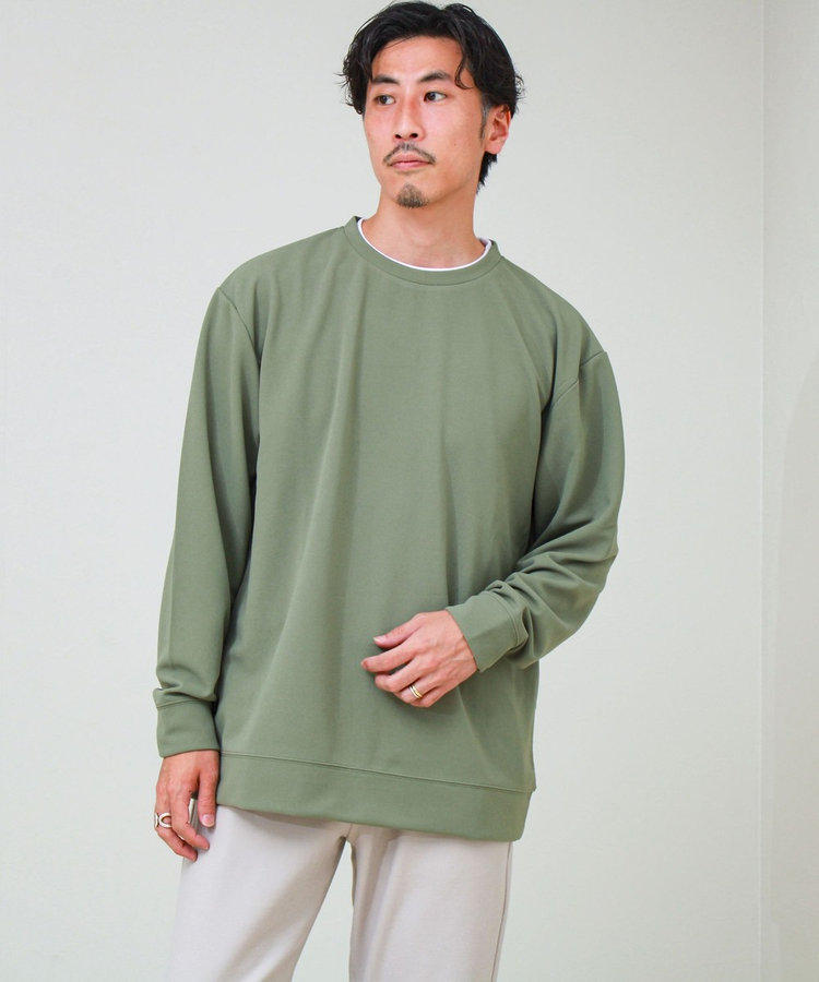 【1枚で完結】カルゼジョーゼットフェイクレイヤーロングスリーブT ロンT