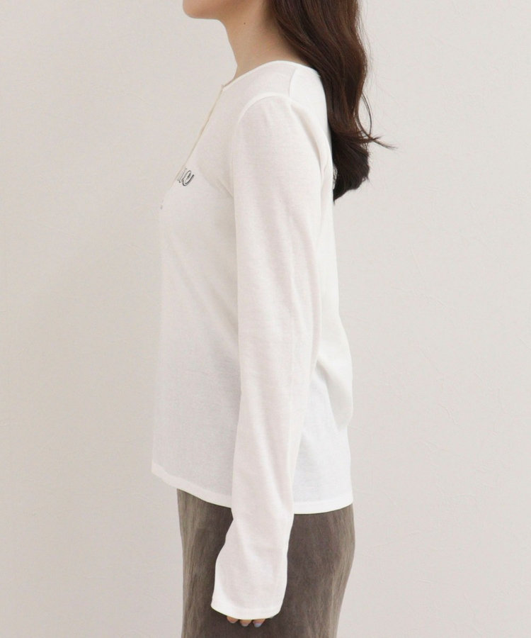ヘンリーネックグラフィックロンTシャツ