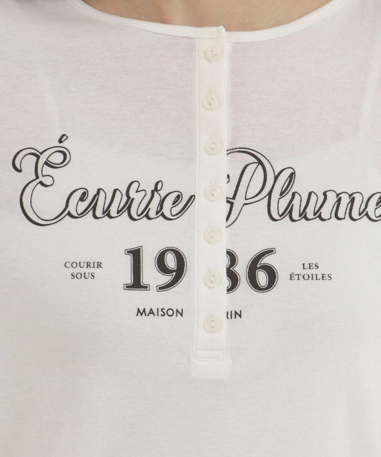 ヘンリーネックグラフィックロンTシャツ