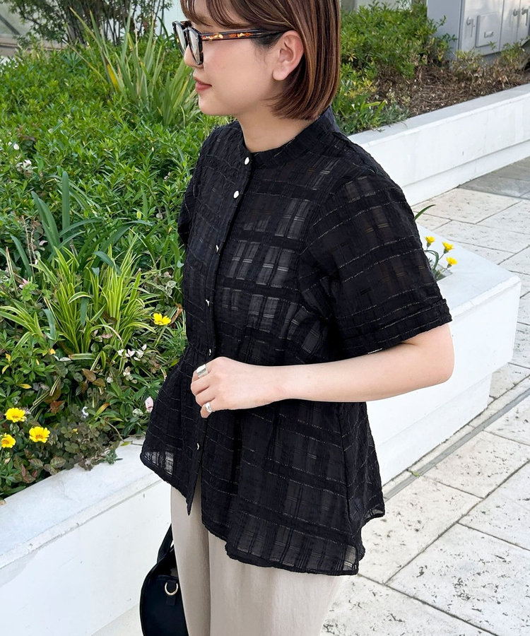 ラメシアーチェックブラウス