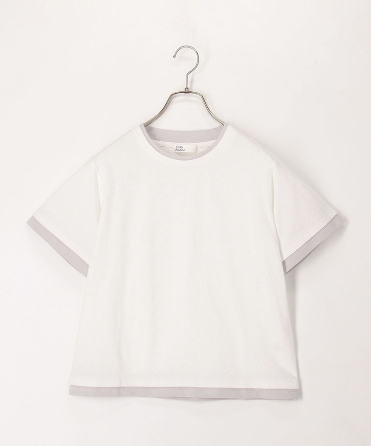 ドライタッチ天竺レイヤード風配色Tee