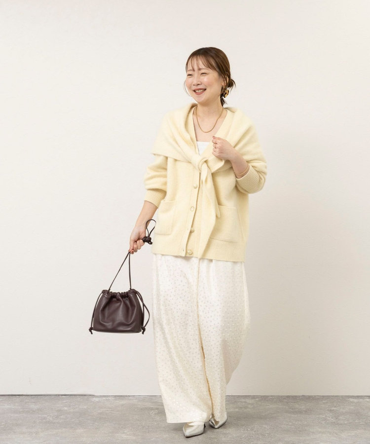 【一部WEB限定カラー】ウール混へアリーVネックカーディガン