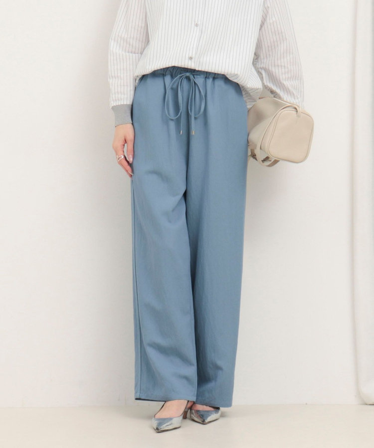 サイドラインデニムワイドパンツ