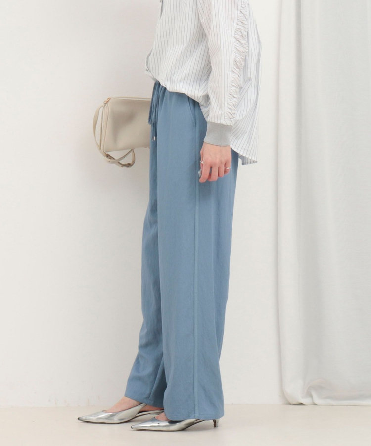 サイドラインデニムワイドパンツ