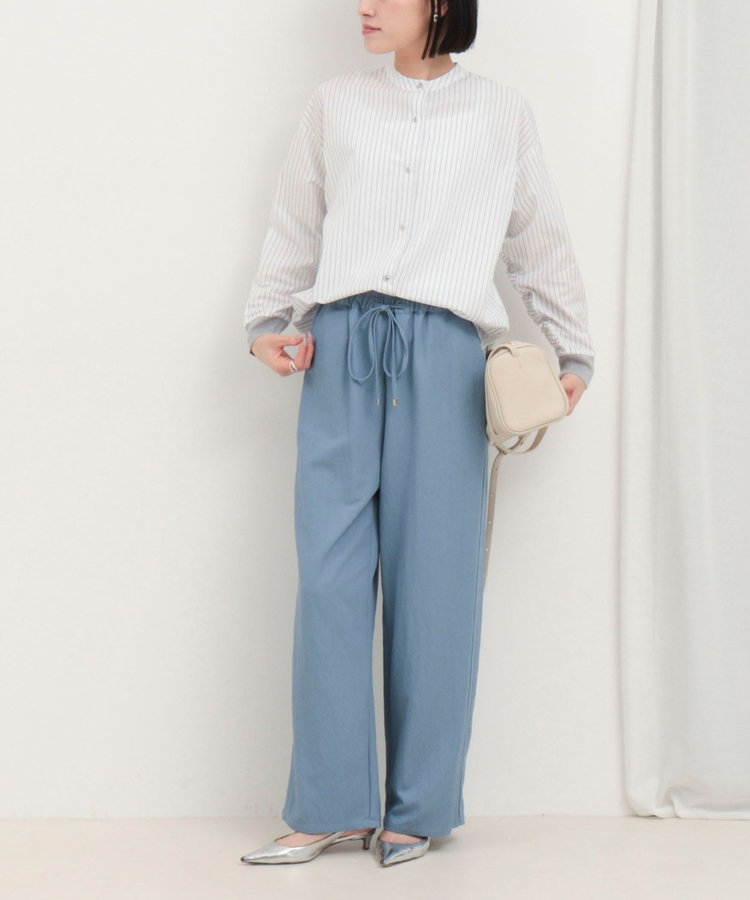サイドラインデニムワイドパンツ