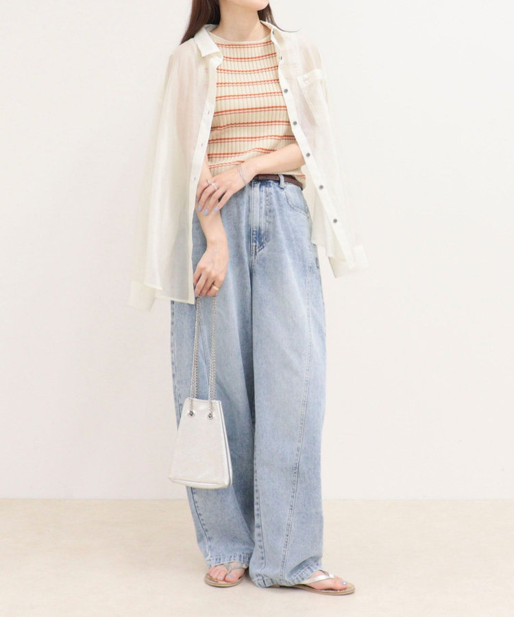 ［WEB限定 SPECIAL SALE！］ボーダーリブニットノースリーブプルオーバー