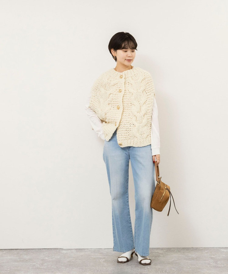 【IRONING/アイロニング】long cable cape