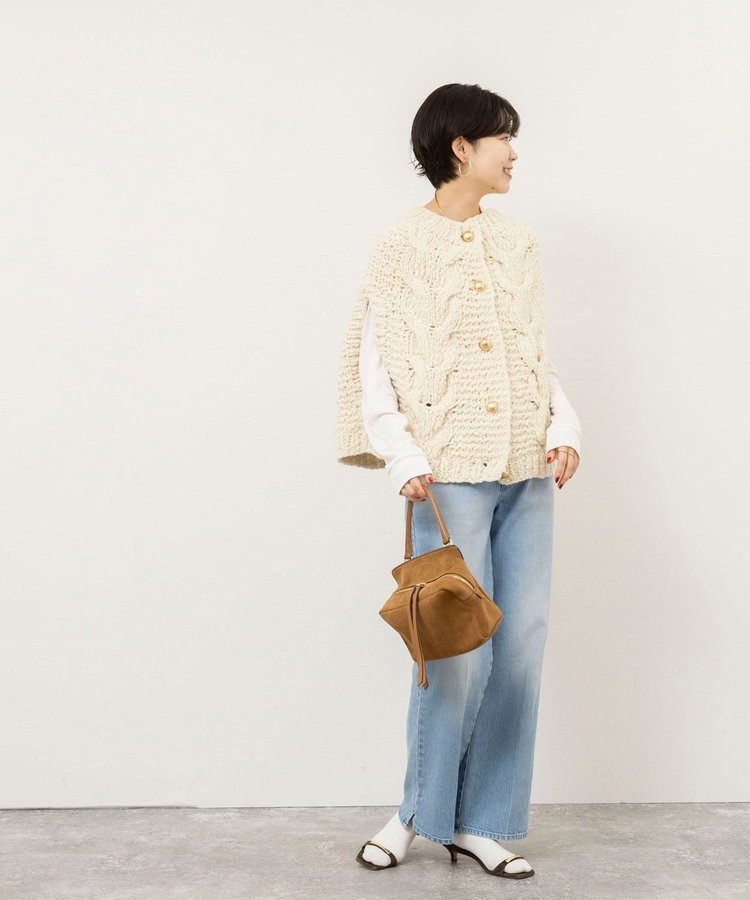 【IRONING/アイロニング】long cable cape