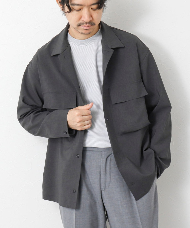 セットアップ対応》イージーケア ストレッチポプリン シャツブルゾン