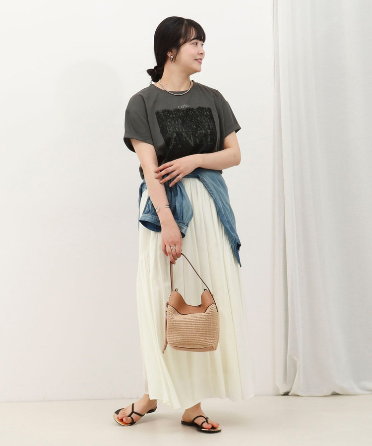ロゴ＋レースTシャツ