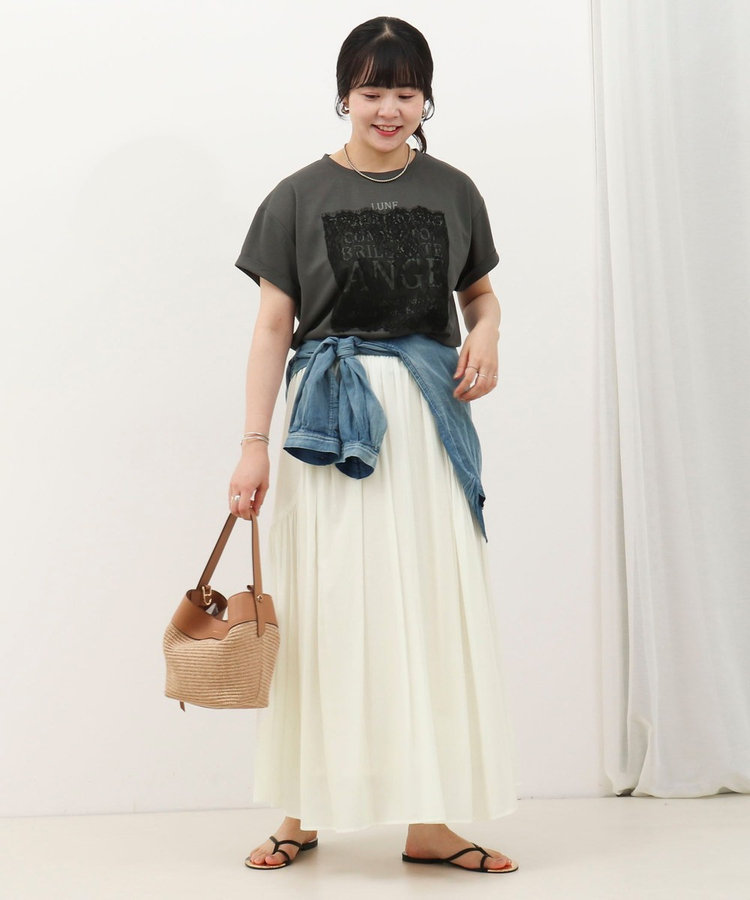 ロゴ＋レースTシャツ