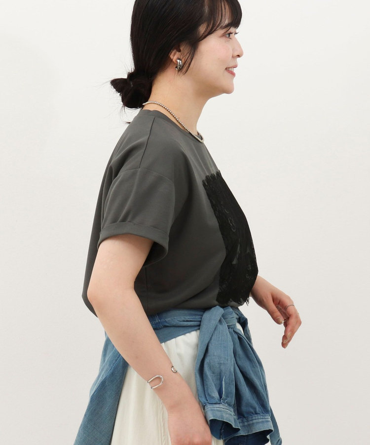 ロゴ＋レースTシャツ
