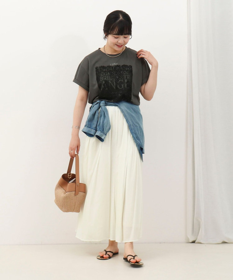 ロゴ＋レースTシャツ