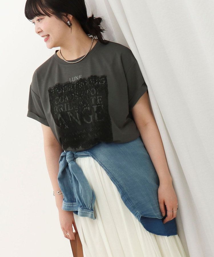 ロゴ＋レースTシャツ