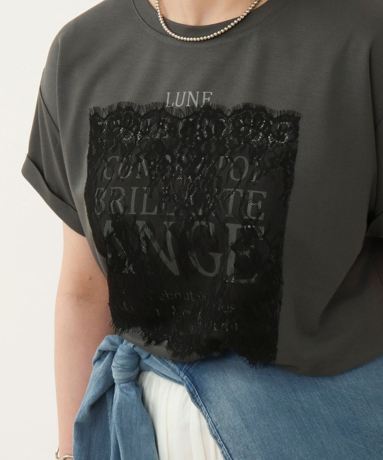 ロゴ＋レースTシャツ