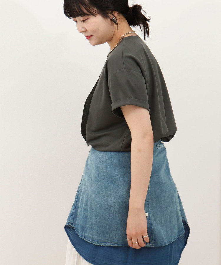 ロゴ＋レースTシャツ