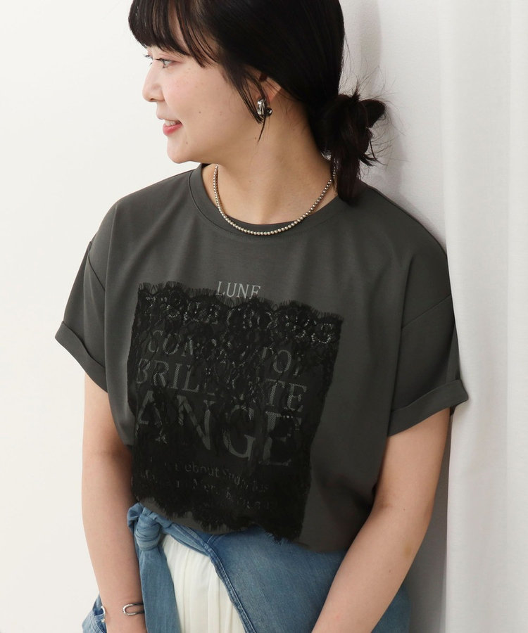 ロゴ＋レースTシャツ