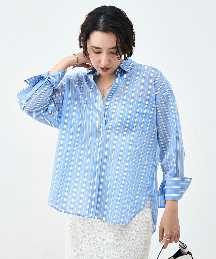ウォッシャブルMARSALAシアーストライプ3WAYシャツ