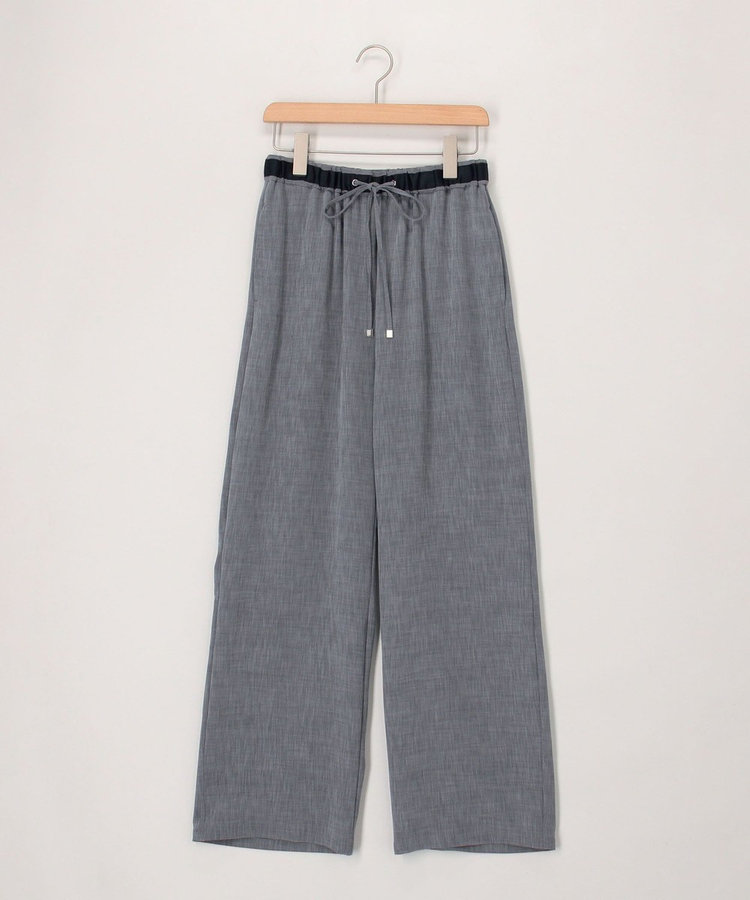 《セットアップ対応》リネンライクシャンブレーワイドパンツ