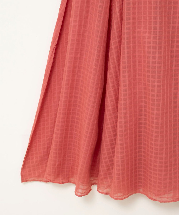 ［WEB限定 TIME SALE！］【WALANCE/ワランス】natural dye sheer cotton check flare スカート