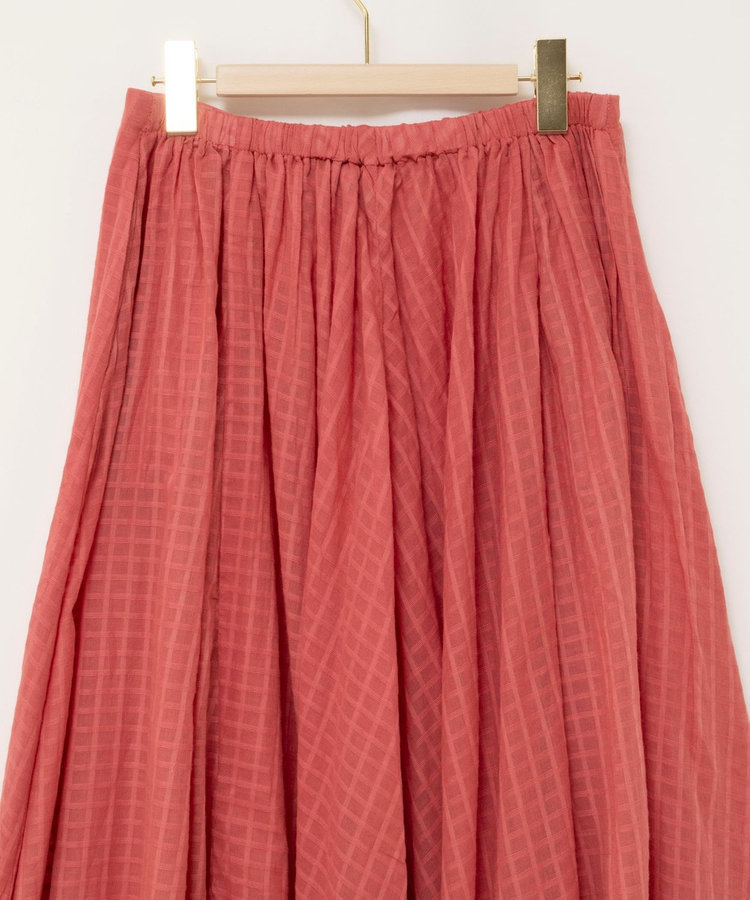 ［WEB限定 TIME SALE！］【WALANCE/ワランス】natural dye sheer cotton check flare スカート