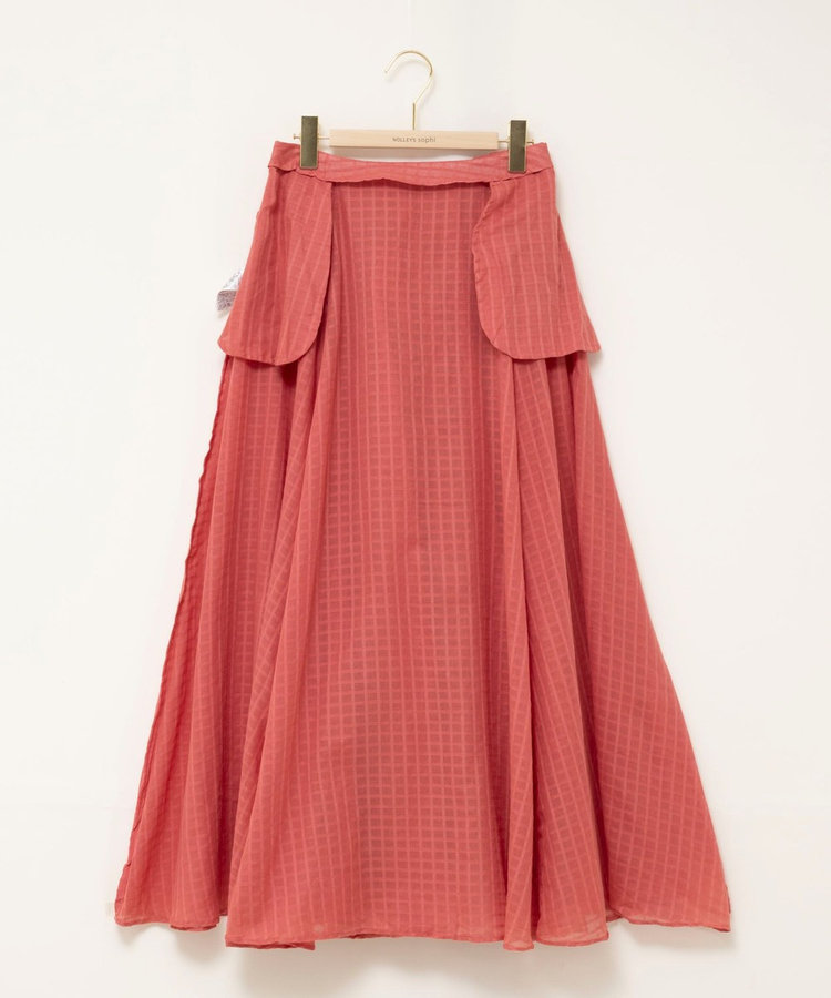 ［WEB限定 TIME SALE！］【WALANCE/ワランス】natural dye sheer cotton check flare スカート