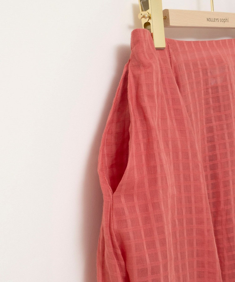 ［WEB限定 TIME SALE！］【WALANCE/ワランス】natural dye sheer cotton check flare スカート