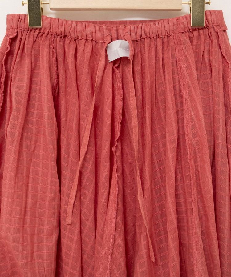 ［WEB限定 TIME SALE！］【WALANCE/ワランス】natural dye sheer cotton check flare スカート