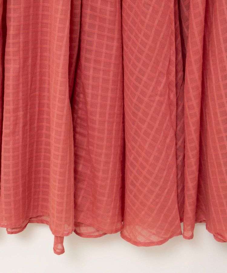 ［WEB限定 TIME SALE！］【WALANCE/ワランス】natural dye sheer cotton check flare スカート