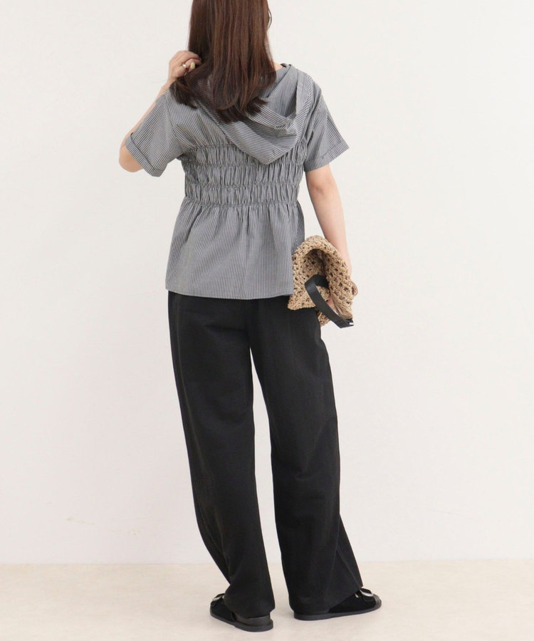 ［WEB限定 SPECIAL SALE！］シャーリングフーディシャツブラウス